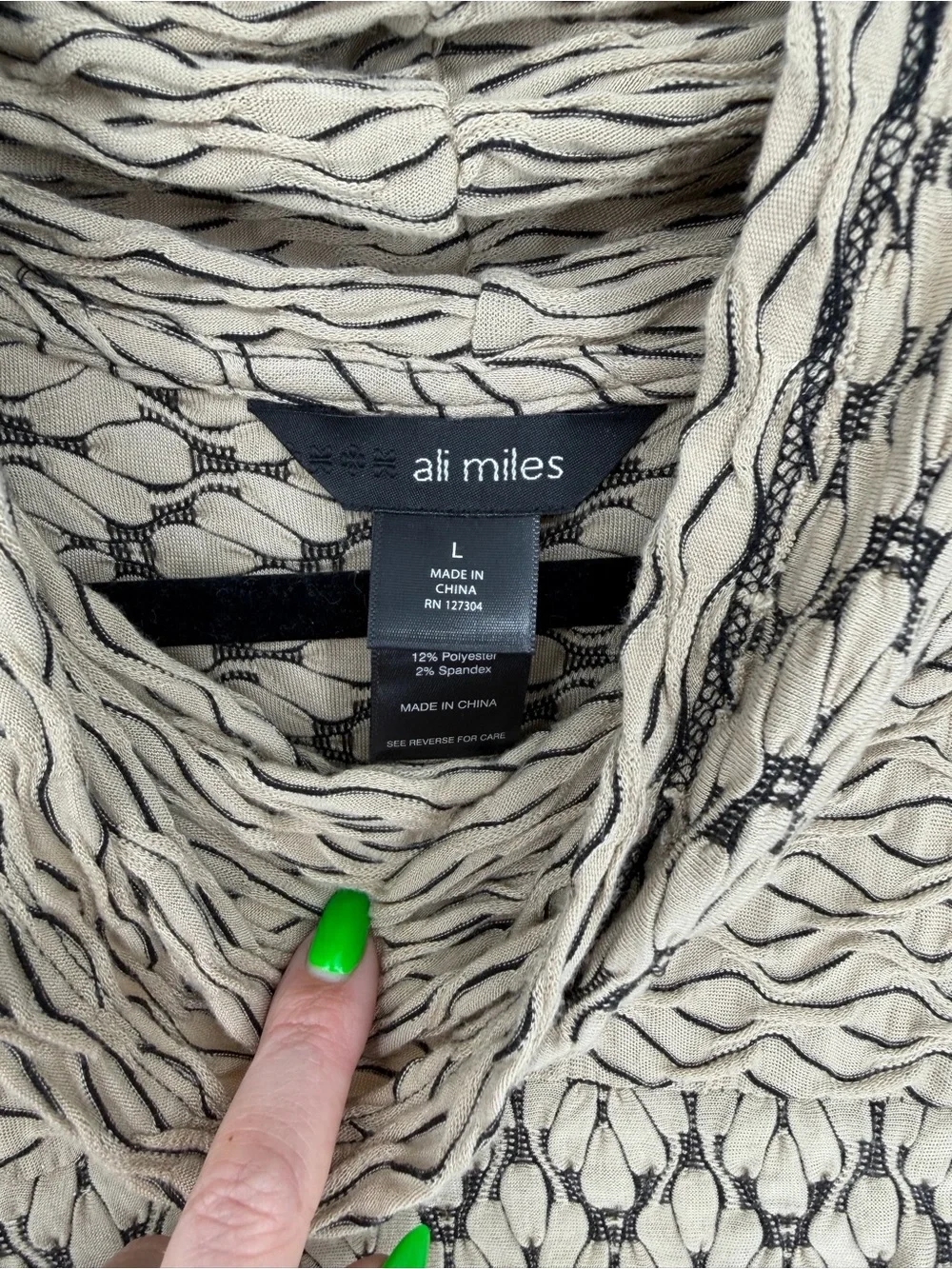 Ali Miles mixed-media cowl neck tunic top - Picture 2 of 3